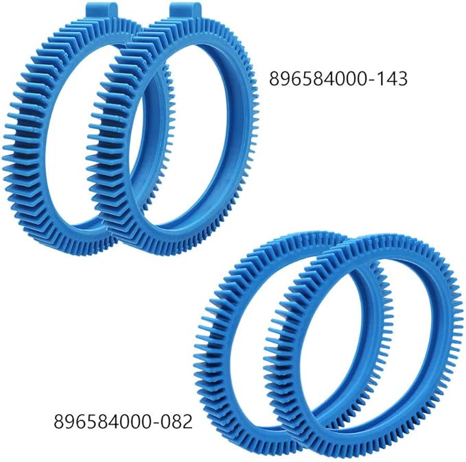 AMI PARTS 896584000-143 Blue Front Tires Kit with Super Hump& 896584000-082 Blue Standard Back Tire Replacement Part for Pool Cleaners(Pack of 2 Each)