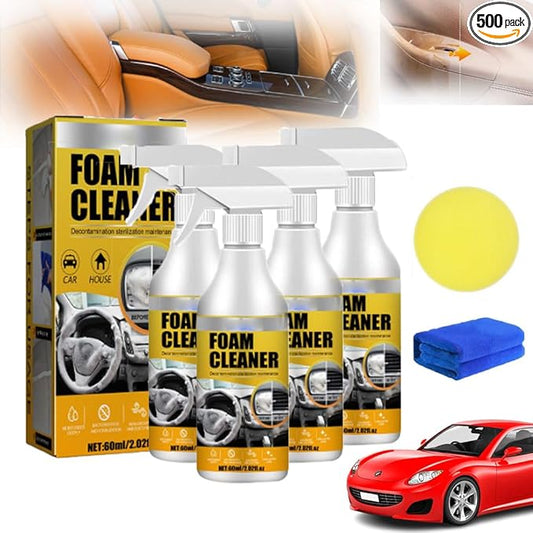 RJDJ Multi-purpose Foam Cleaner, Foam Cleaner for Car, Foam cleaner all purpose, Car interior foam refinisher cleaner, Multi-purpose Foam Cleaner Leather Clean Wash Automoive Car Interior (4pcs)