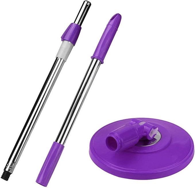 Spin Mop Replacement Heads 304 Stainless Steel Spin Mop Pole Handle Replacement Home Office Floor Cleaning Scraper Tool Kit - Purple