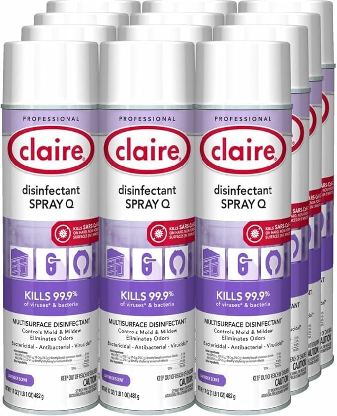 Claire Disinfectant Spray, Lavender, 17 Ounce