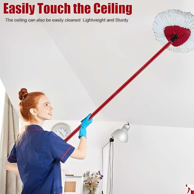 Mop Handle for Ocedar, Spin Mop Handle for O Cedar 4-Section 28.5-to-55inch Mop Replacement Stick Compatible with Ocedar Easy Wring Mop Refills Germany Screw Joint
