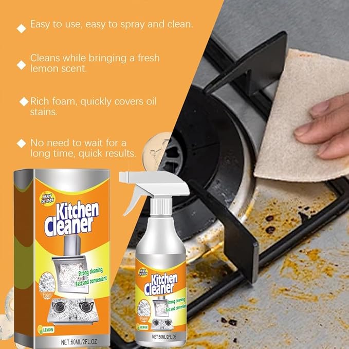 Mytrendyes Kitchen Foam Cleaner, Powerful All-Purpose Grease Remover, Multifunctional Foam Spray for Pots, Pans, Stovetops & Appliances, Deep Cleaning & Deodorizing Kitchen Cleaner (1)