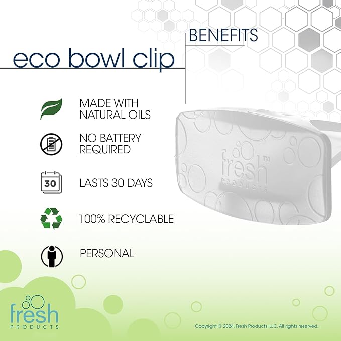 Fresh Products Eco Bowl Clip 2.0 Toilet Bowl Air Freshener, Honeysuckle Scent, 6 Clips