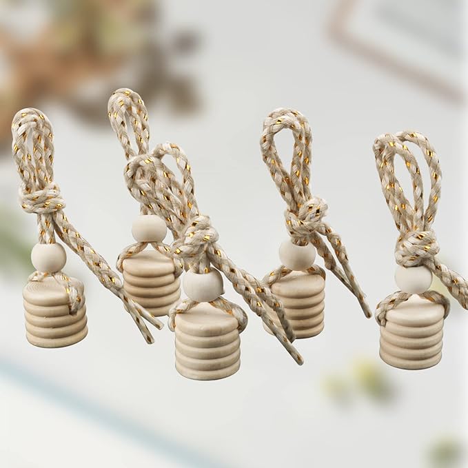 20 Pcs Car Air Freshener Perfume Bottle Replacement Caps With String Pendant Essential Oil Diffuser Replacement Lids Fragrance Aromatherapy Auto Ornaments Decor Accessories With Stoppers