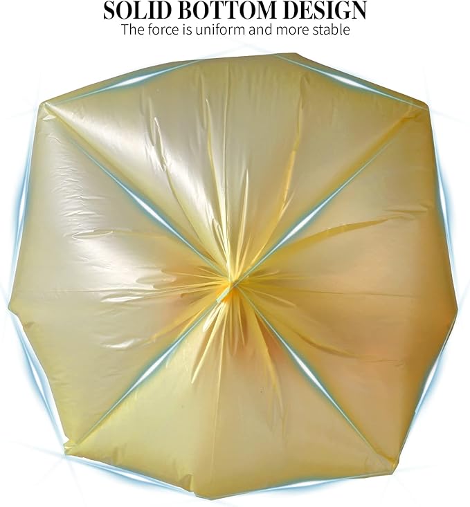3 Rolls Small Trash Bags - 60 Counts Durable 4 Gallon Small Garbage Bags for home office kitchen Bathroom Bedroom Trash Can liners（Gold）