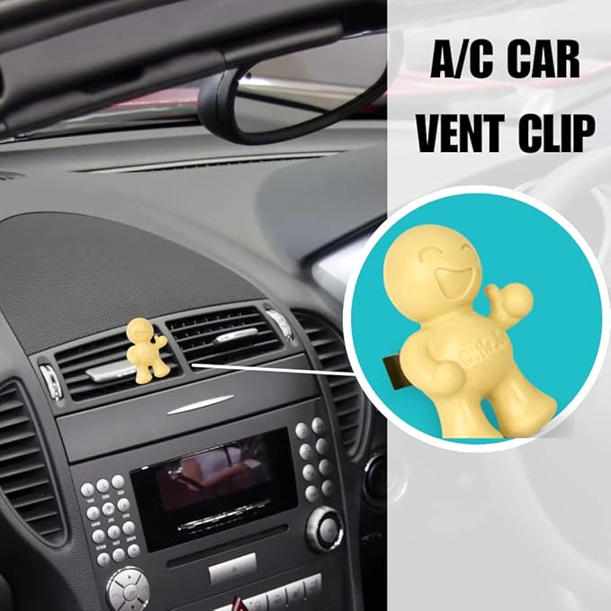 Little Joe 96402-6PK Vanilla Scent Car Air Freshener Vent Clip, Fights Odors for up to 45 Days, Long-Lasting Freshness, Cute Car Odor Eliminator, Pack of 6
