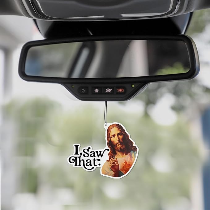 I Saw That, Funny Car Air Freshener, Christmas Car Ornament, Car Accessories For Men, Stocking Stuffer, Cute Car Accessories, Rearview Mirror Accessory Hanging Car Air Freshener, Pack of 4