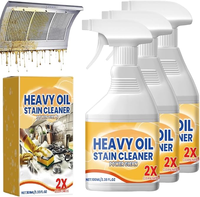 Kitchen Heavy Oil Cleaner Spray,100ML All Purpose Kitchens Heavy Oil Cleaning Agent, Grease Remover, , Multipurpose Kitchen Cleaner Spray for Countertops,stovetop , Ovens and Appliances (100ML-3PC)
