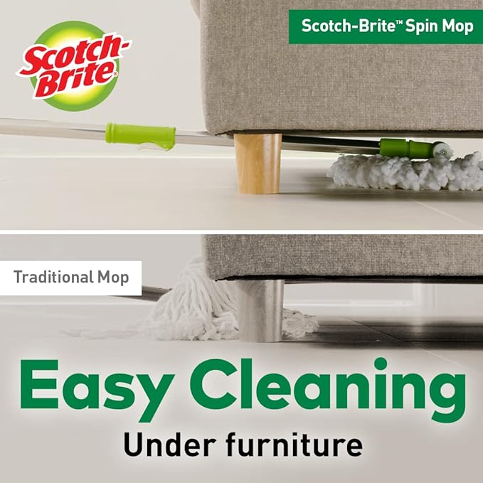 Scotch-Brite 2-in-1 Bucket Spin mop Handle, Head & Refill
