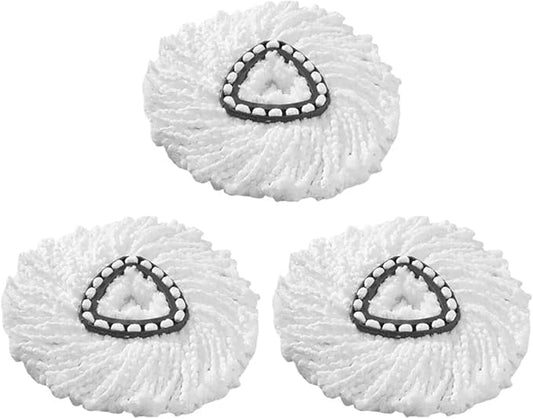 Spin Mop Cloth Head Base Scrub Mop Brush Head Replacement ，compatible For Vileda, O-cedar 360 ° Easy Wring Tank System Shower Floor Mop Brush(White-3PCS)