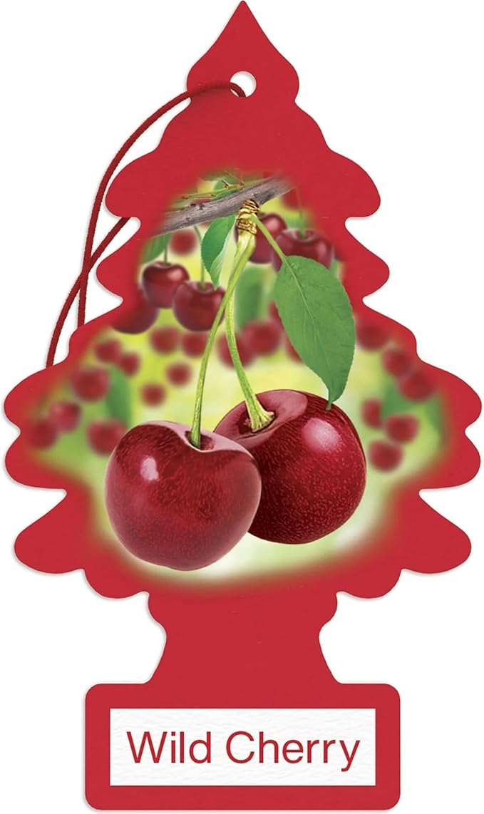 LITTLE TREES Car Air Freshener | Hanging Paper Tree for Home or Car | Wild Cherry | 4 Pack