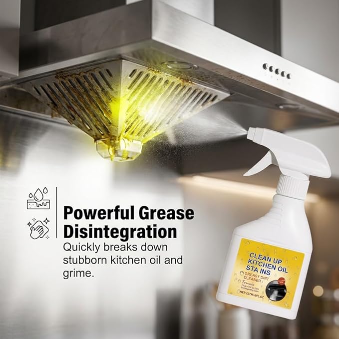 Kitchen Heavy Oil Cleaner Spray, Heavy Duty Kitchen Degreaser Spray, Foaming Oil Cleaner for Stove, Oven & Countertops, Multi-Surface Grease Remover for Appliances (3pcs)