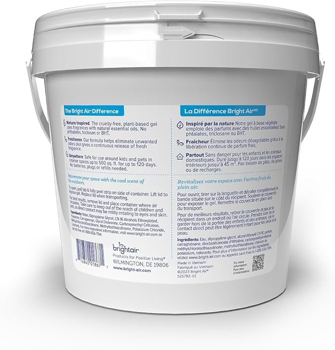 Bright Air Super Odor Eliminator Gel, Fresh Scent, 64 Oz. Tub (900129)