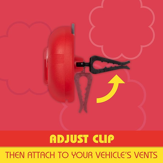 Chupa Chups Car Air Freshener, Candy Cherry - Long Lasting Car Fresheners with Fun Scents, Colorful and Vibrant Air Freshener for Car, Unique Car Freshner Perfume Deodorizer- 2Pack (4pcs Total)