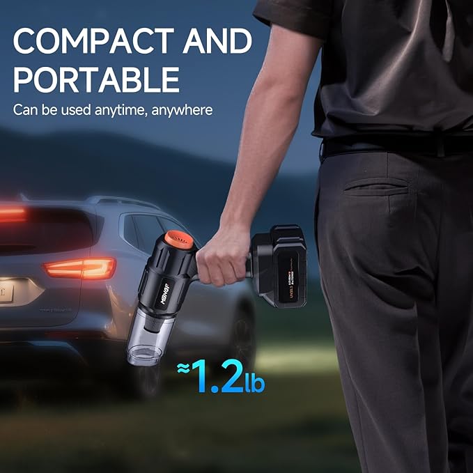 Car Vacuum Portable Cordless,35000PA High Power Suction & Blower, Handheld Vacuum Cleaner for Car, Home, Desktop, Keyboard,Birthday Gifts for Men Dad Husband(Midnight Black)