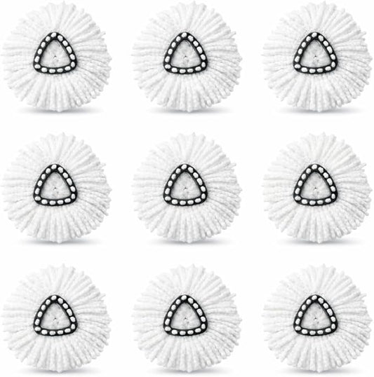 Easy Wring Mop Head Replacement Compatible with O-Cedar EasyWring Spin Mop System, Microfiber Spin Mop Refills for Deep Cleaning, 9 Pack