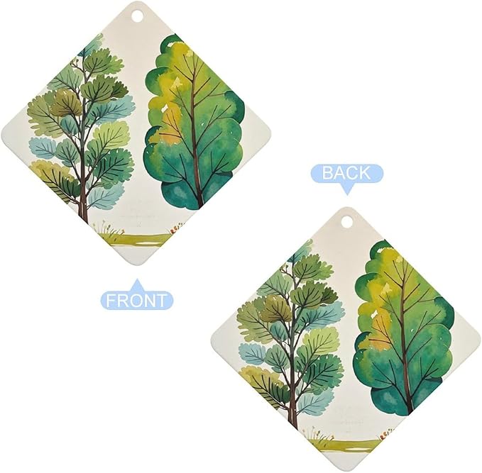 Spring Watercolor Eucalyptus Trees Car Air Fresheners Gray Rhombus Aromatherapy Tablets for Car Decor Bedroom Wardrobe Shoe Cabinet Quickly Eliminate Odors Pendant Decor