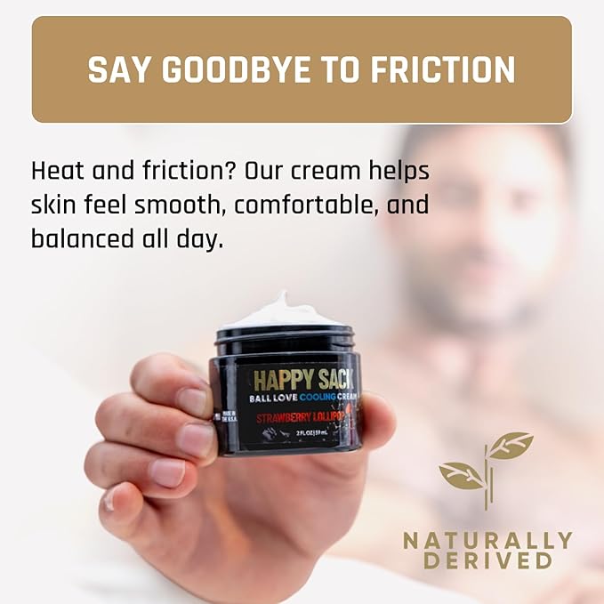 Derm Dude Happy Sack Ball Deodorant & Comfort Cream for Men | Anti-Chafing Sweat Defense, Odor Control, Aluminum-Free Deodorant & Hygiene Products for Men's Private Parts | Island Rum Scent, 2oz