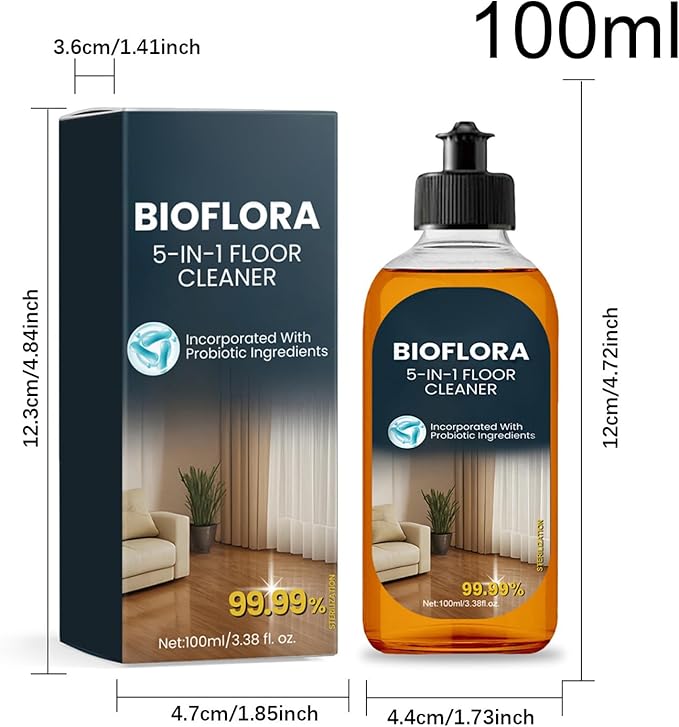 Floor Cleaner, Long-Lasting Scent, 100ml, Floor Brightener, Tile Shine Spray, Eco-Friendly, for Mopping Home, Kitchen and Bathroom, Living Room