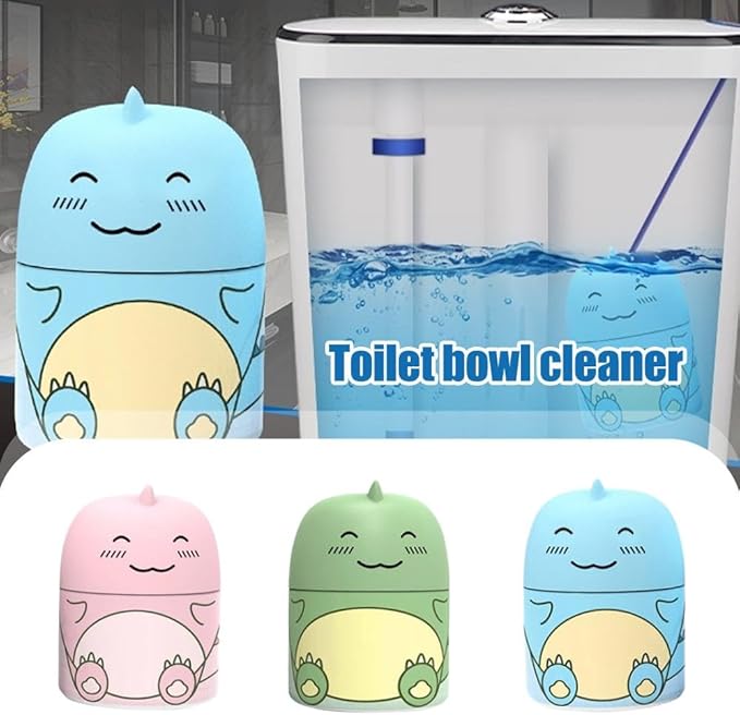 Cute Dinosaur-Shaped Toilet Bowl Cleaner Bottle, Toilet Cleaner & Toilet Deodorizer Wonder, Bathroom Toilet Tank Cleaner with Ocean, Jasmine, and Peach Scent, One Bottle Lasts for 90 Days (3Pcs -Mix)