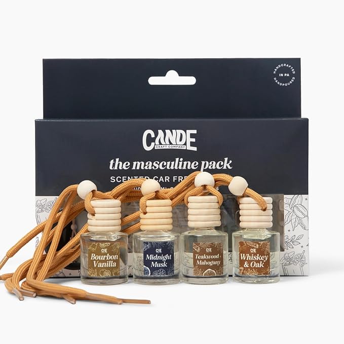 CE Craft Hanging Car Air Freshener – Fragrance Oil Diffuser with Essential Oils – Long-Lasting Aromatherapy Scents for Automobiles – 4 Pack, Bakery