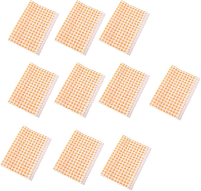 Artibetter Oil-absorbing Greaseproof Baking Paper for Kitchen and Party Use, 50 Orange Checkered Sheets Non-stick Sandwich and Cake Parchment for Baking and Snack Wrapping