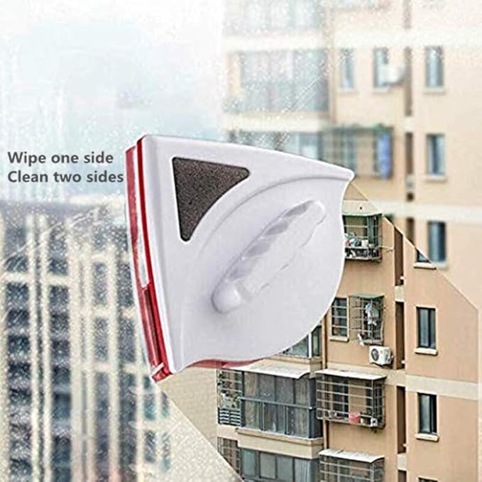 Double-side Magnetic Glass Wiper Window Cleaner Magnetic Glass Cleaning Tool Brush for Double Glazed Window Thickness 0.5"-1" (15-24mm)