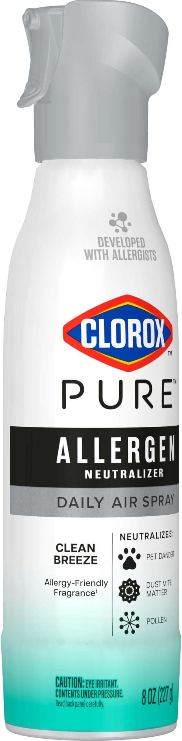 Clorox PURE Allergen Neutralizer Daily Air Spray, Clean Breeze, 8 Ounces