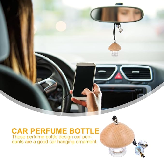 Mobestech Car Perfume Bottle Hanging Air Freshener Pendant for Rearview Mirror 5Ml Refillable Diffuser with Elegant Mini Design for Car Office Bedroom
