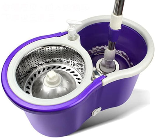 Spin Mop and Bucket Set 360 Spin Mop and Bucket Set with 2 Microfiber Mop Pads,Mop and Bucket System with Wringer for Floor Cleaning Microfiber Spin Mop (Color : B)
