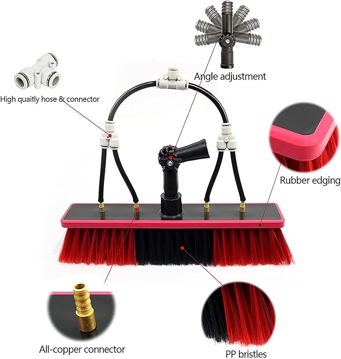 8M Extendable Window Cleaning Pole - Water Fed Cleaner with 30Cm Brush for High Reach Windows Conservatory Roofs & Streak-Free Shine - Ultimate Effortless Cleaning Tool