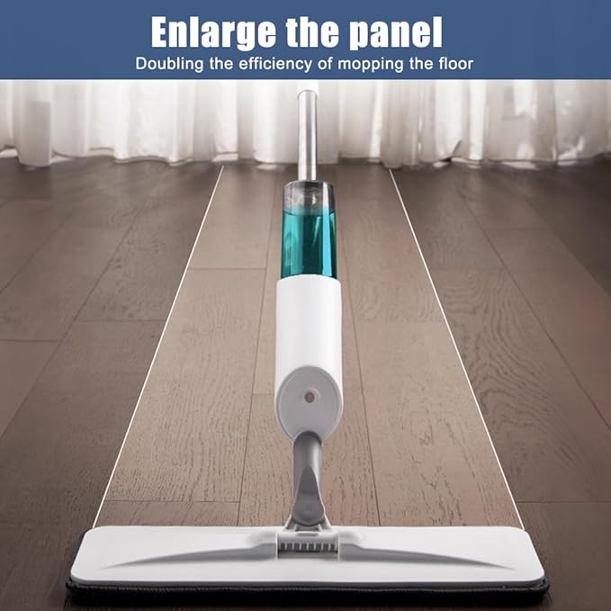 360 Swivel Spray Mop for Floor Cleaning with Refillable Water Tank Microfiber Pads Wet Dry Cleaning for Hardwood Tile Laminate Kitchen Home with Scraper