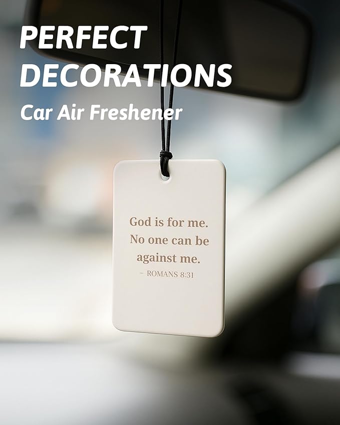Jesus Air Freshener 4 Pcs, Neutral Christian Jesus Sheep Girl Bible Verse Hanging Air Freshener for Cars Closet Drawer Books, Scripture Religious Car Accessories Mirror Decor for Women
