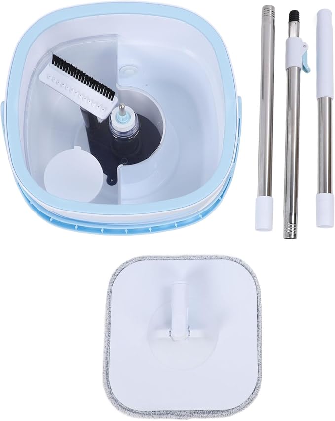 Aramox Efficient Self Separation Spin Mop and Bucket System with Microfiber Mop for All Floor Types for Home