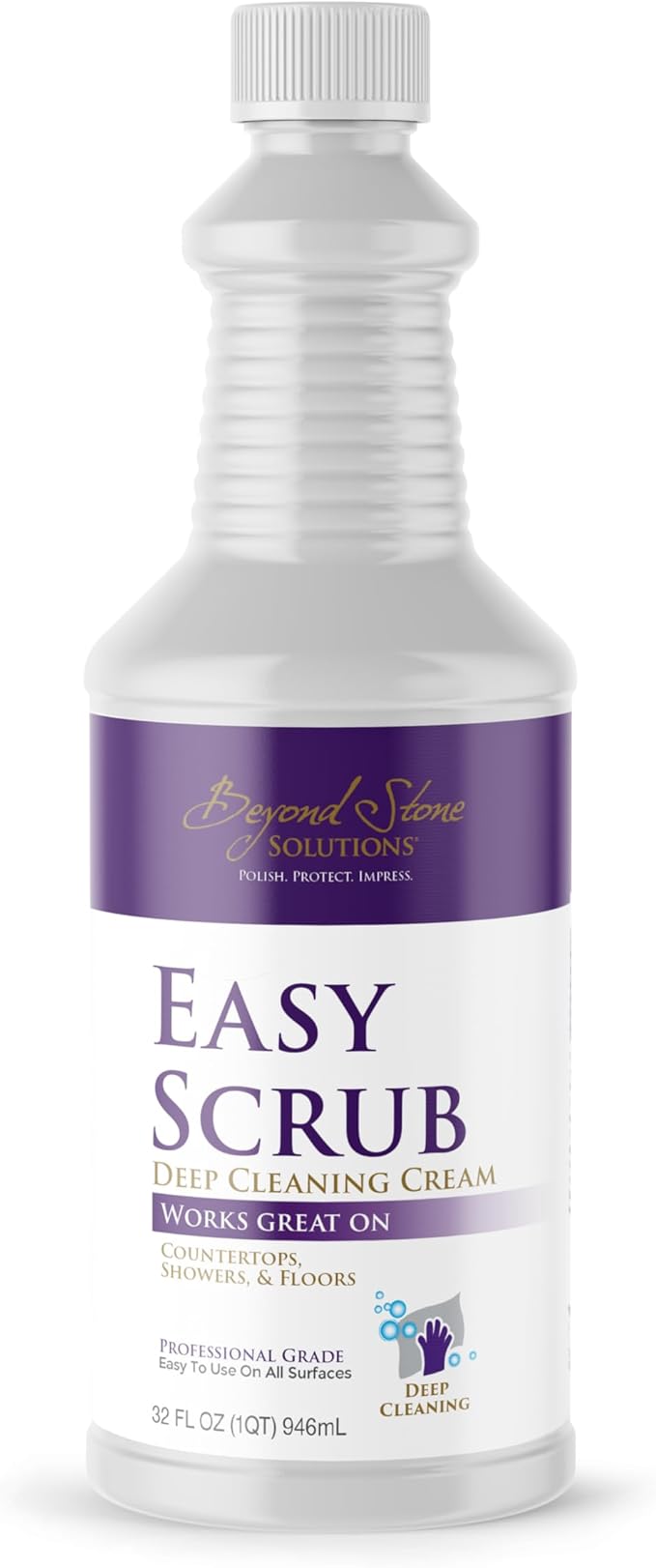 Easy Scrub Deep Cleaning Cream – Safe for Quartz, Marble, Granite, & Stainless Steel – Heavy Duty Cleaner for Countertops, Showers, Glass, Tile & Appliances – 32 oz | Made in USA