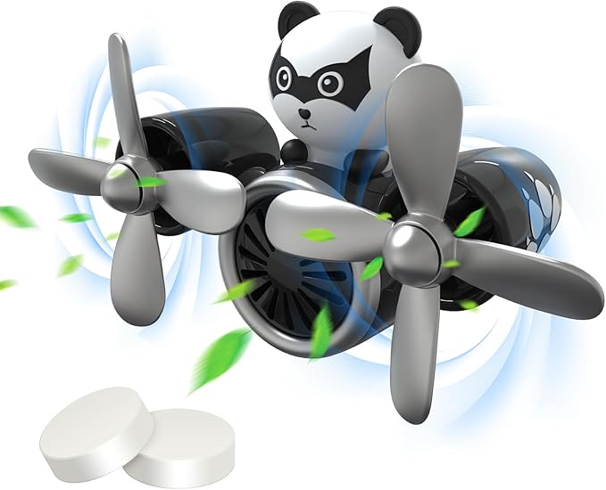 Car Air Freshener Pilot Twin Rotating Propeller, Cute Auto Fan Diffuser Air Outlet Car Vent Clip Fresheners, in-vehicle Fun Rotating Accessories Automotive Air Fresheners Decoration