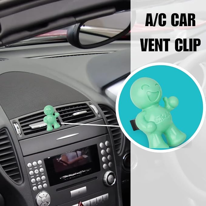 Little Joe 96406-6PK Fresh Mint Scent Car Air Freshener Vent Clip, Fights Odors for up to 45 Days, Long-Lasting Freshness, Cute Car Odor Eliminator, Pack of 6