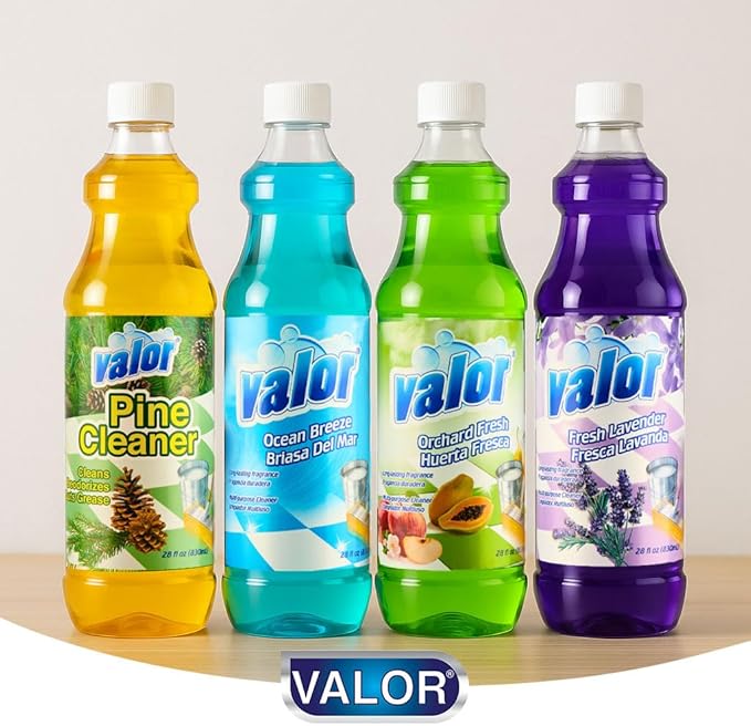 Valor Multi-Purpose Cleaner, 28 fl oz – Powerful Multi-Surface Cleaning, Streak-Free Shine, Biodegradable Formula, Made in USA (28 Fl Oz (Pack of 3), Lavender)