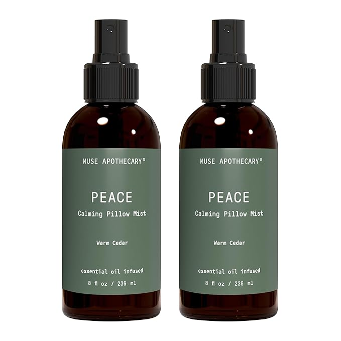 Muse Apothecary Pillow Ritual - Botanical Collection - Calming and Relaxing Pillow Mist, Linen and Fabric Spray - Infused with Natural Aromatherapy Essential Oils - 8 oz, Warm Cedar