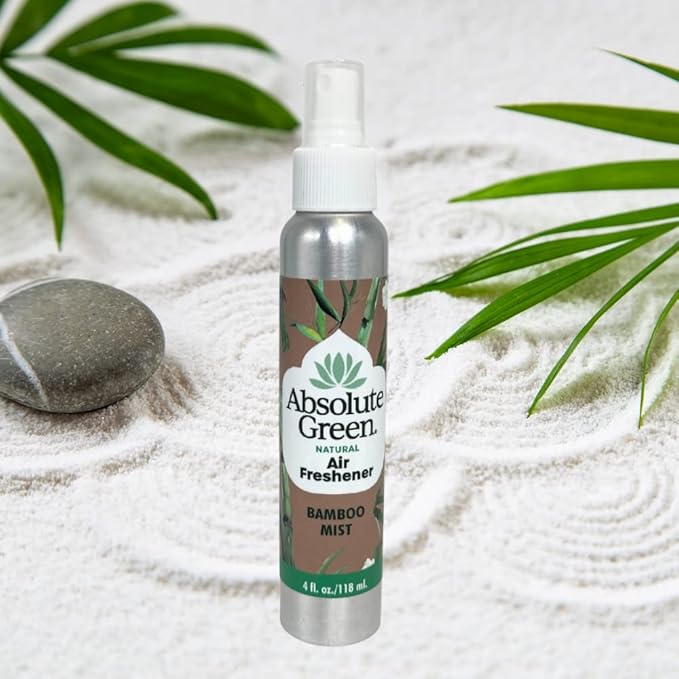 Absolute Green Air Freshener Room Spray, Non-Toxic, Cover Odors, Safe around Kids and Pets, Natural Bamboo Mist Scent 4oz (1 Pack)