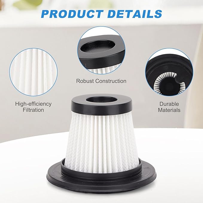 Filter Replacement Compatible with XenonLab X006 / YTE PRO VC006/ Yedop Handheld Vacuum Cordless, Washable Car Handheld Vacuum Filter Accessories Part (6 Pack)