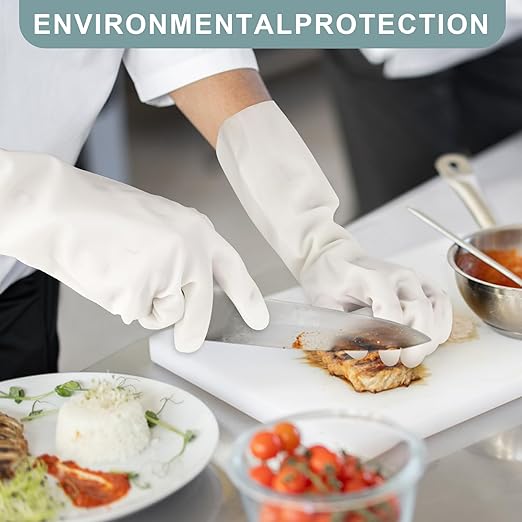 2 Pairs, 15 Inches, Nitrile Cleaning Gloves, Kitchen Dishwashing Gloves, Reusable, Durable, Water-Resistant, And Hypoallergenic (Medium)
