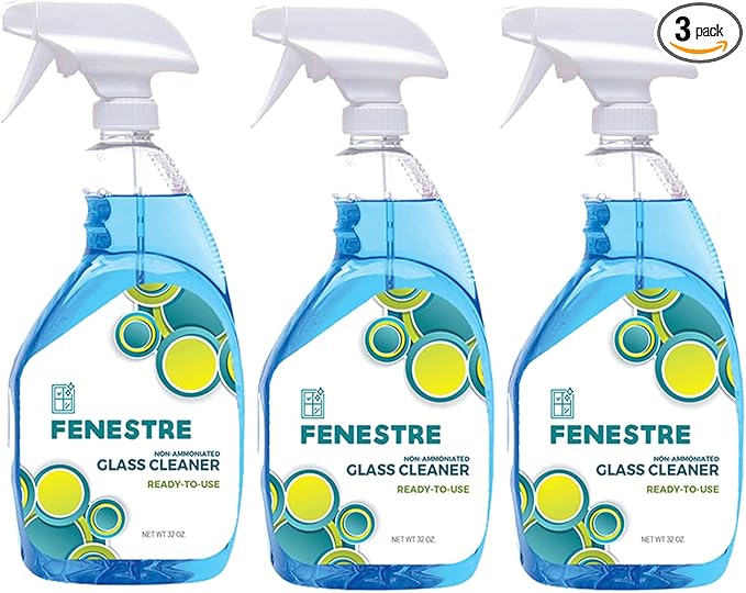 Fenestre RTU Non-Ammoniated Glass and Plexiglass Cleaner, Quart (3-Pack)