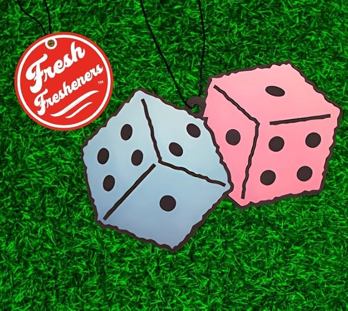 Fresh Fresheners Cute Funny Car Air Fresheners 4 Pack Scented With Premium Oil (Fuzzy Dice)
