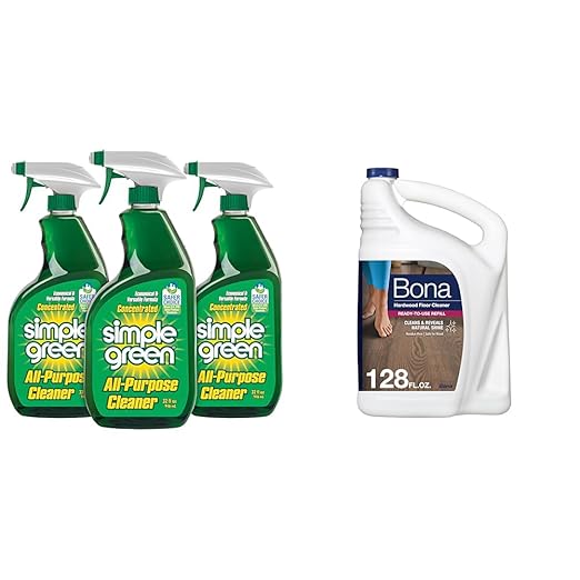 Simple Green AllPurpose Cleaner, 32 Fl Oz (Pack of 3), Original, 96 Fl Oz & Bona Hardwood Floor Cleaner Refill - 128 fl oz - Unscented - Refill for Bona Spray Mops