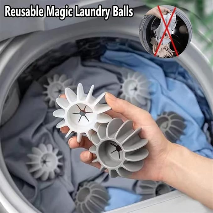 10Pcs Anti-Winding Washing Machine Ball, Laundry Ball Laundry Dryer Balls, Reusable Silicone Soft Washing Balls, Alternative for Quick Washing Washing Machine (White)