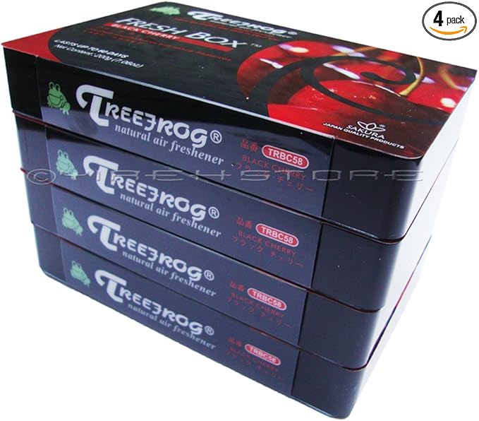 Black Cherry Scent 4 Pack, Treefrog Natural Air Freshener Fresh Box (AKA Xtreme Fresh)
