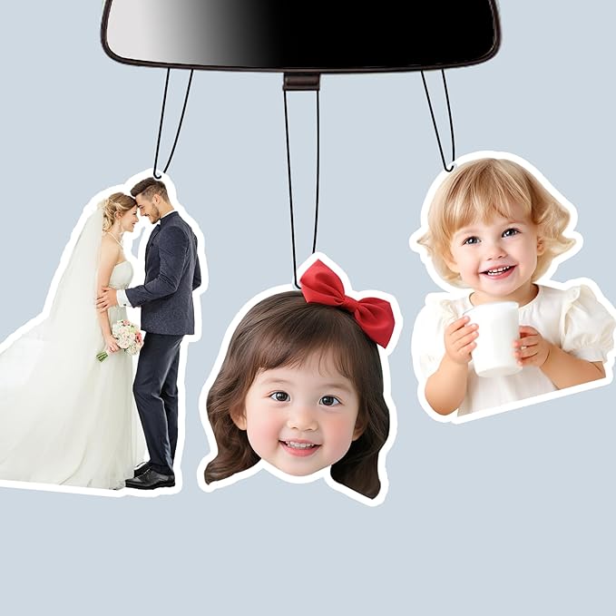 Custom Air fresheners with Picture,Personalized Air Freshener for Car,Cute Hanging Car Air Fresheners for Women,Double-sided Photo Printing Hanging Car Scents 30 scents available
