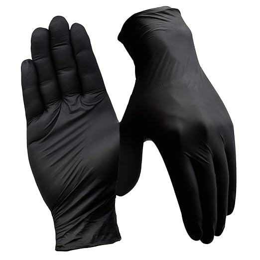Disposable Nitrile Gloves, 4 Mil Latex-Free Powder-Free Industrial Gloves for Cleaning, Cooking, Non-Sterile, Black, 100 Count, Extra Large/10