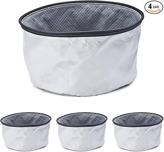 PowerSmith PAAC301 Double Layer Washable Heat-Resistant Ash and Dust Vacuum Filter, 5" x 5" x 2" (Pack of 4)